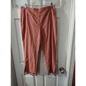 Est. 1946 Capri Pants Size 12 Pink Embroidered Hem Pull On